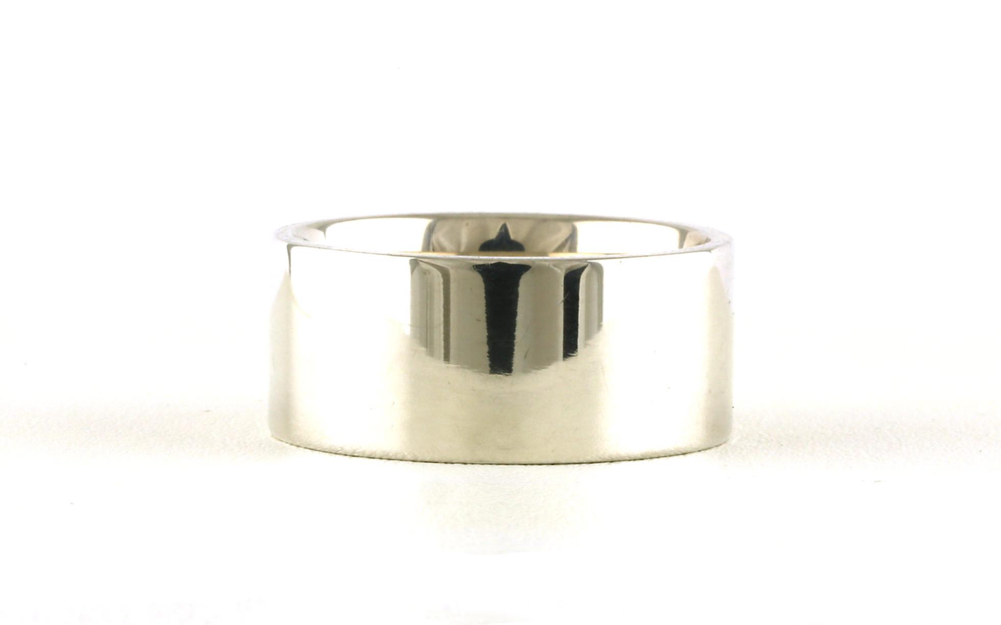 Wide Flat Comfort Fit Plain Band in Sterling Silver