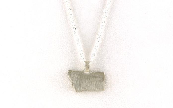 content/products/Petite State of Montana Necklace with Satin Finish in Sterling Silver