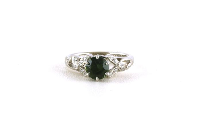 content/products/Leaf Design Green Sapphire and Diamond Ring in White Gold (1.67cts)