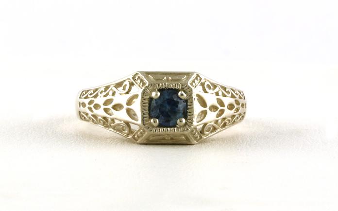 content/products/Vintage Filigree-style Montana Sapphire Ring in Sterling Silver (0.33cts TWT)