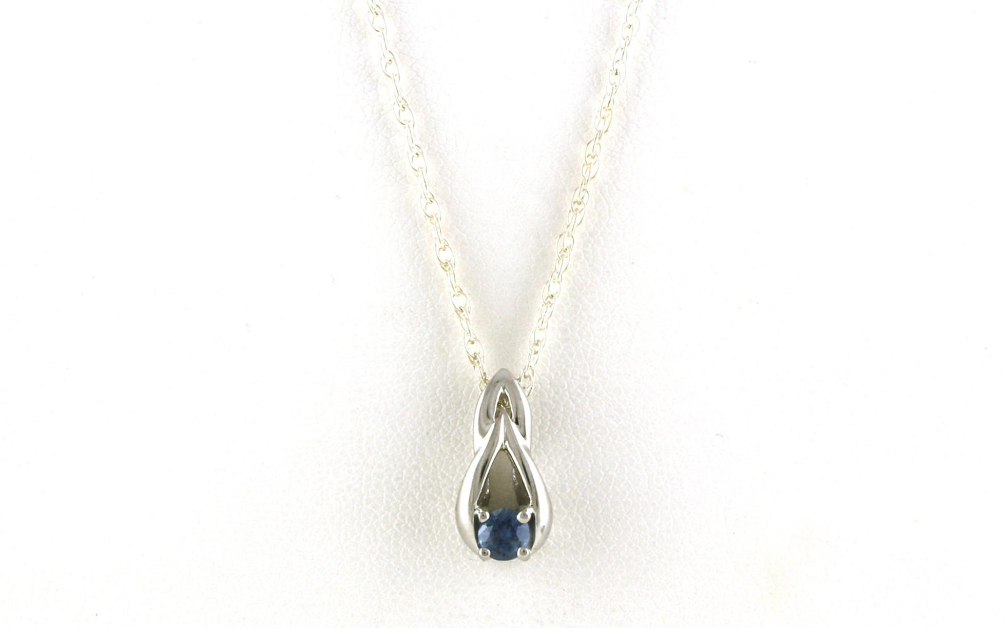 Solitaire-style Braided Montana Sapphire Necklace in Sterling Silver (0.34cts)