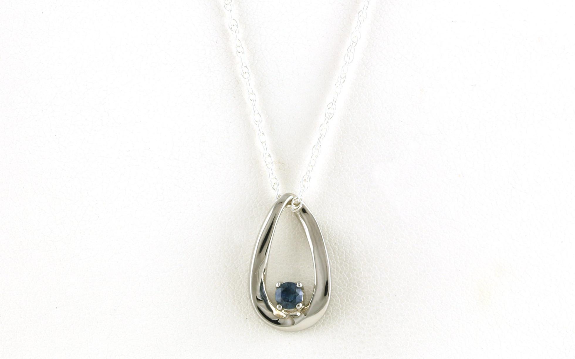 Loop-style Montana Sapphire Necklace in Sterling Silver (0.32cts)