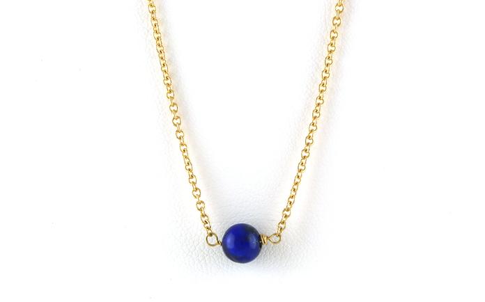 content/products/Floating Round Lapis Lazuli Bead Necklace in Yellow Gold