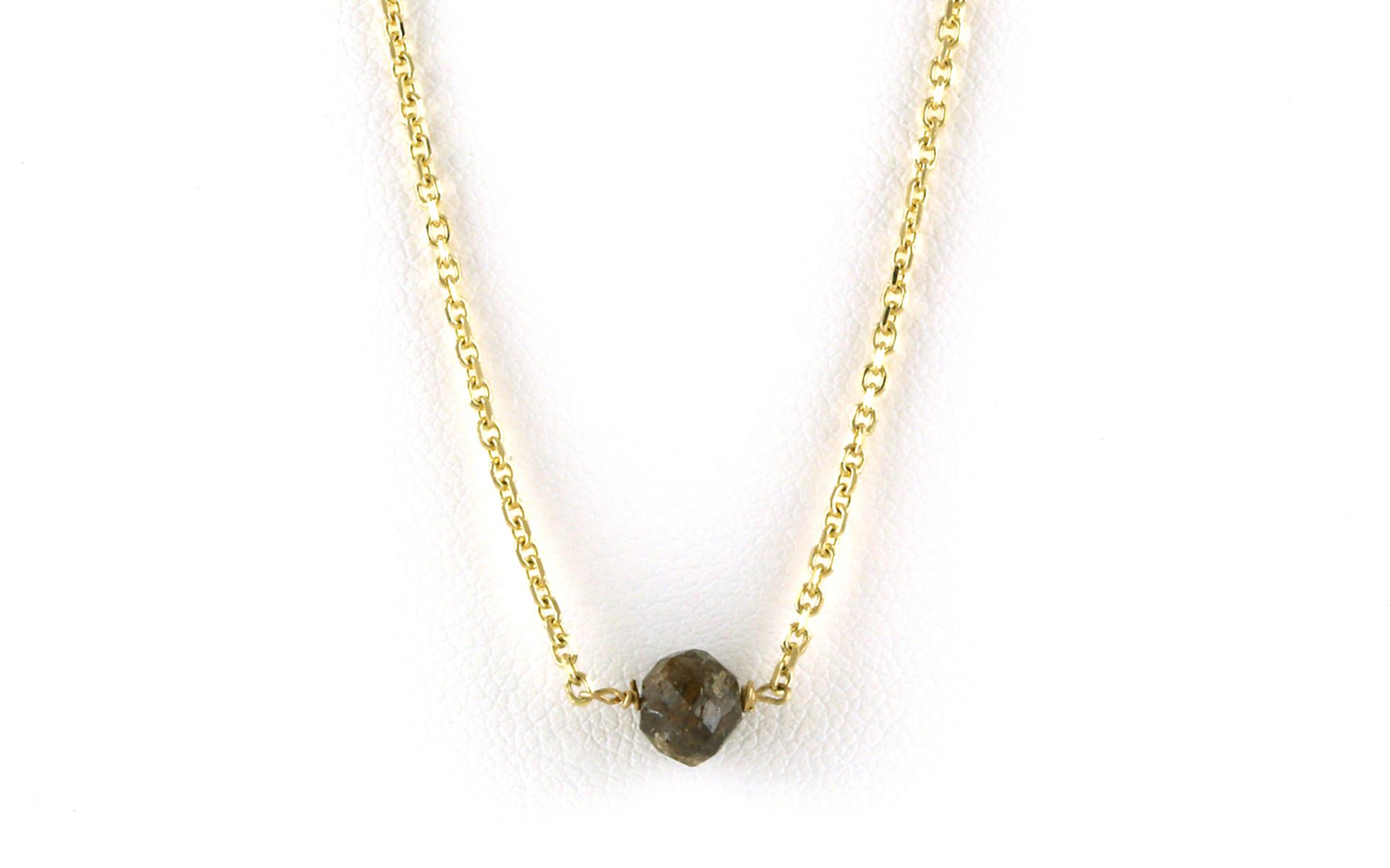 Floating Salt-and-Pepper Diamond Bead Necklace in Yellow Gold (1.50cts)