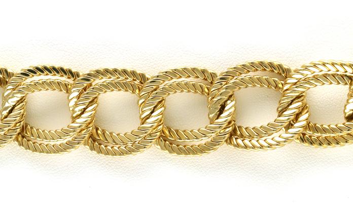 content/products/Estate Piece: Double Curb Link Chain Bracelet with Texture in Yellow Gold