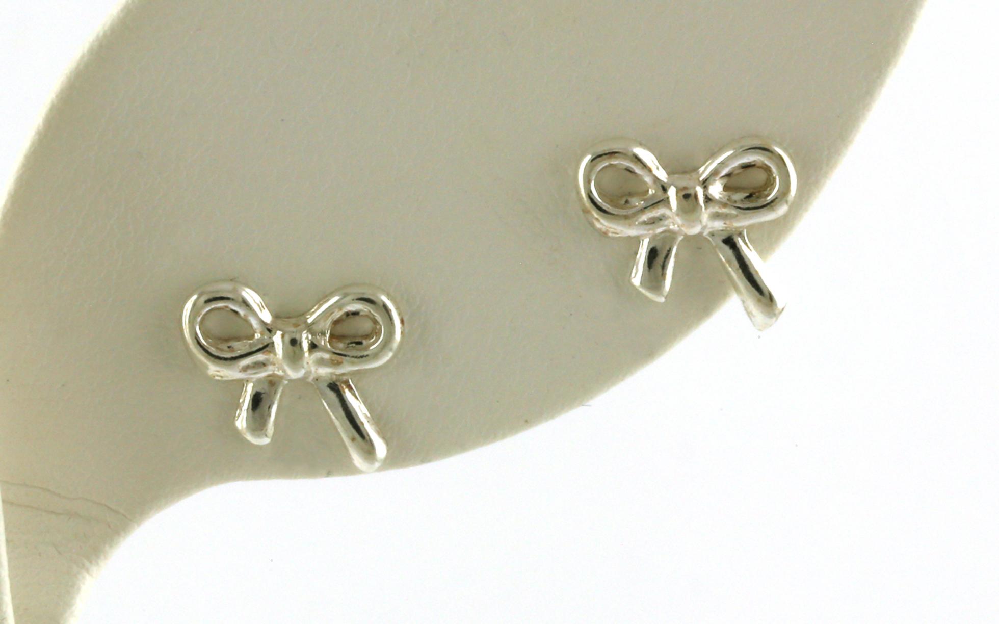 Bow Stud Earrings in Sterling Silver