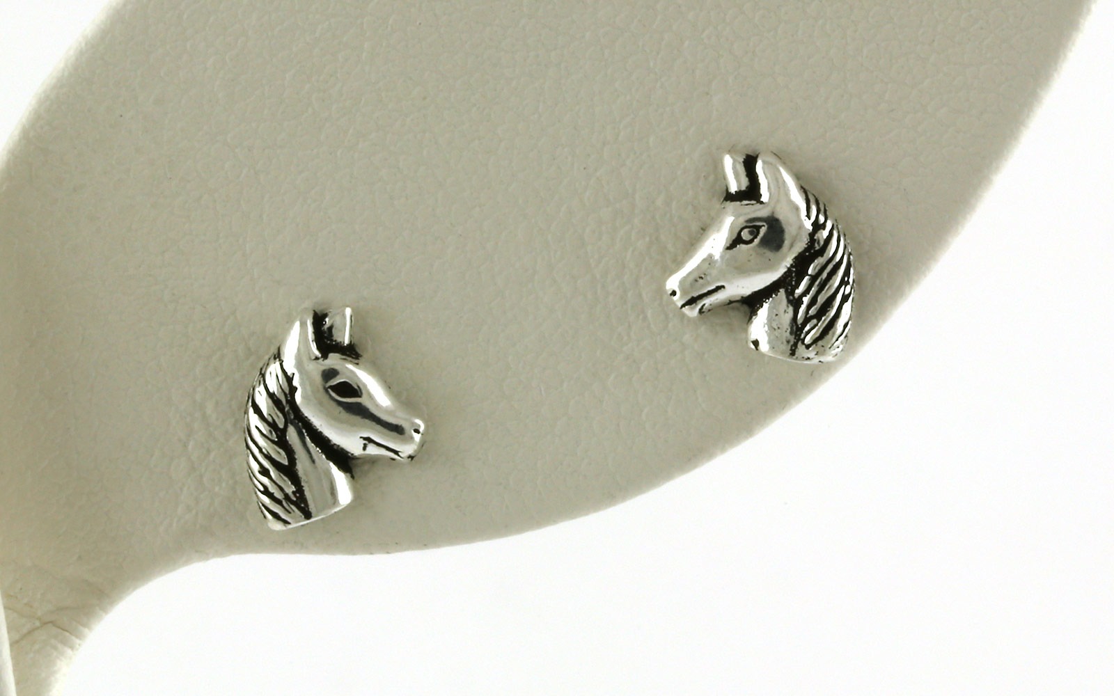 Horse Head Stud Earrings in Sterling Silver