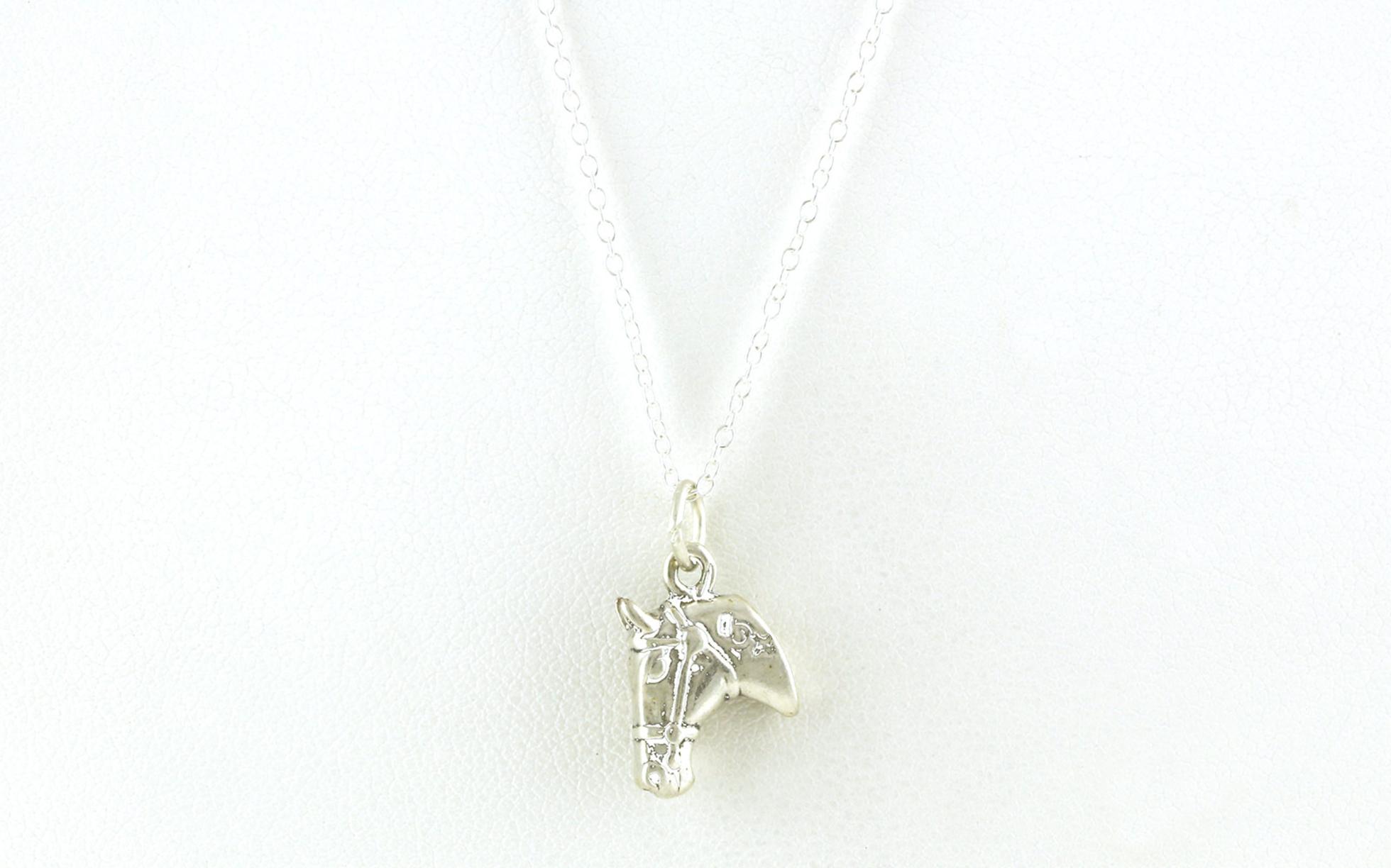 Horse Head Charm Necklace in Sterling Silver