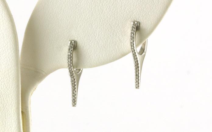 content/products/Pointed Hoop Pave Diamond Earrings in White Gold (0.09cts TWT)