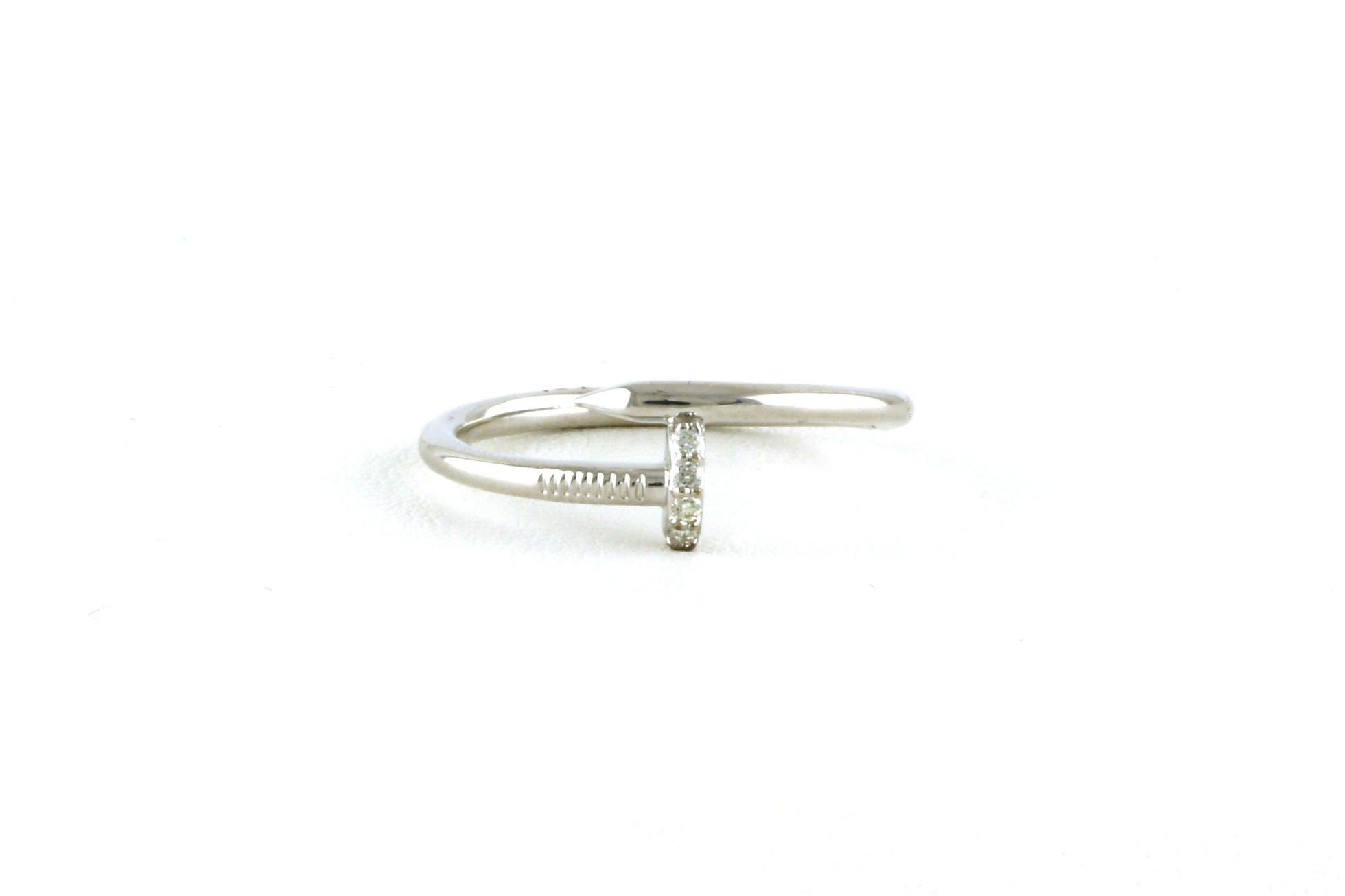 Bent Nail Diamond Ring in White Gold (0.04cts TWT)