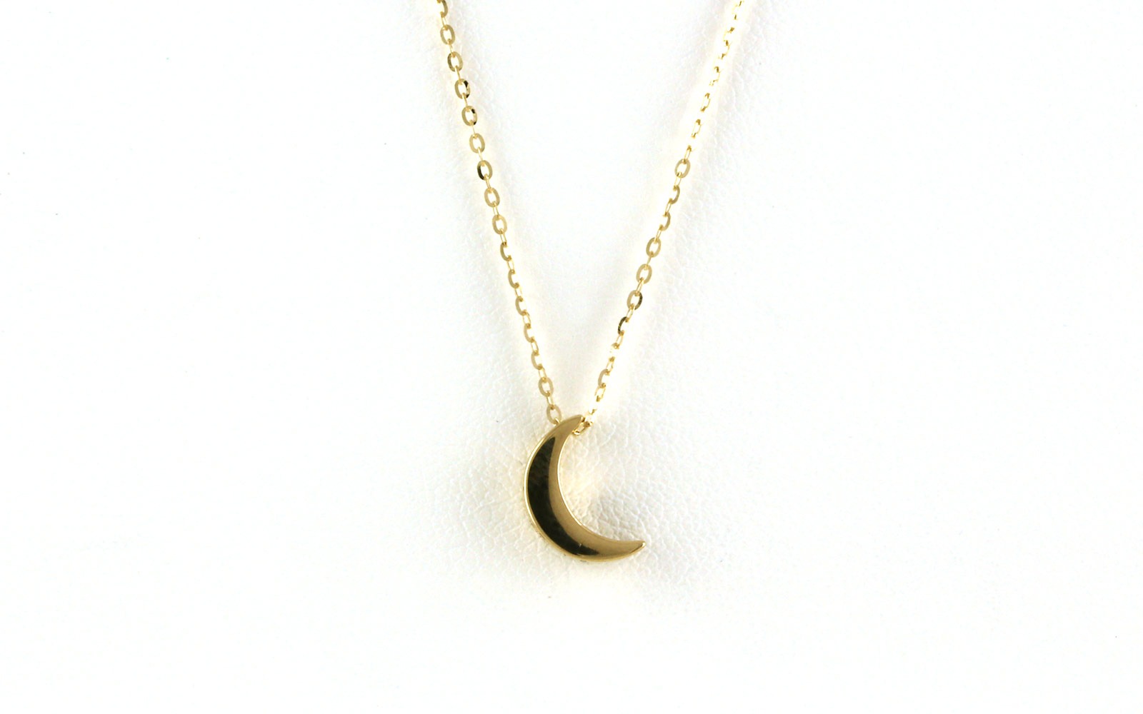 Hollow Moon Necklace in Yellow Gold