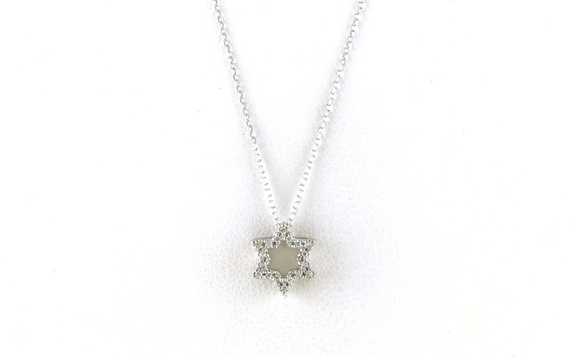 Star of David Diamond Necklace in White Gold (0.06cts TWT)