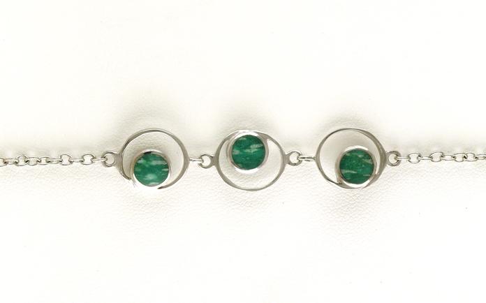 content/products/3-Stone Circles Amazonite Bracelet in Sterling Silver