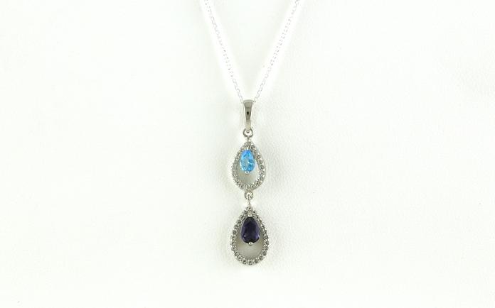 content/products/Double Drop Iolite and Blue Topaz Necklace in Sterling Silver (0.67cts TWT)