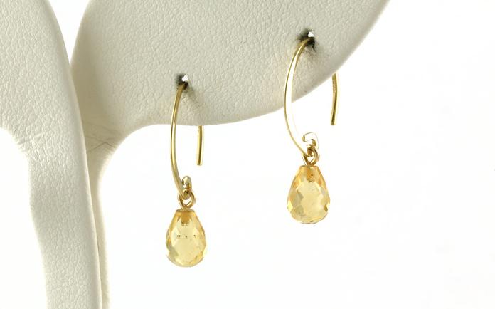 content/products/Mini Sweep-style Briolette Citrine Drop Earrings in Yellow Gold