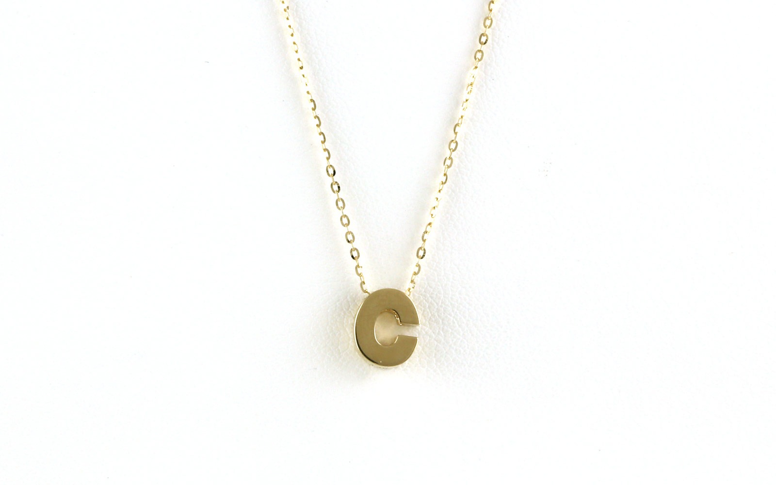 Hollow "C" Initial Necklace in Yellow Gold