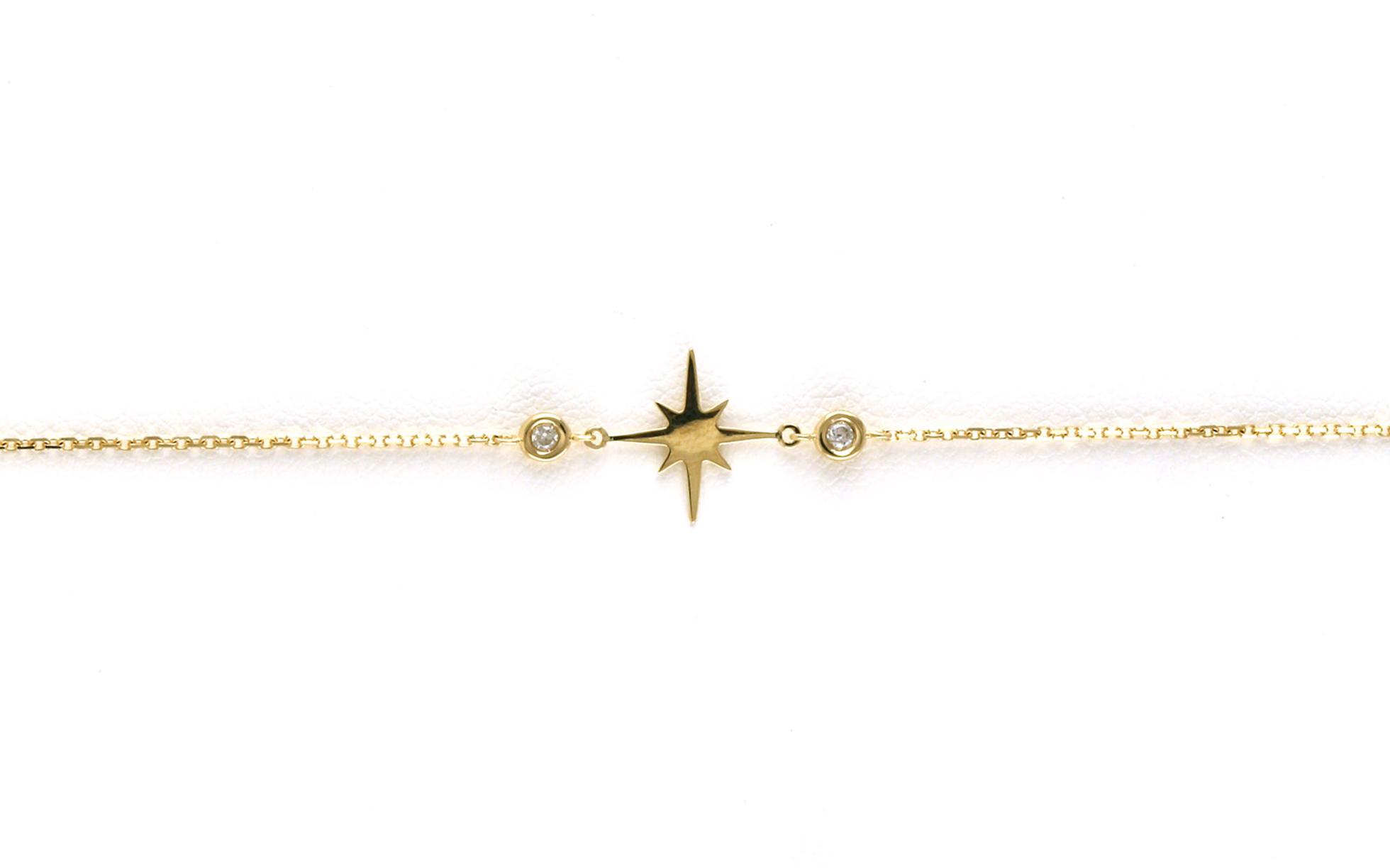 Star Bezel-set Diamond Bracelet in Yellow Gold (0.04cts TWT)
