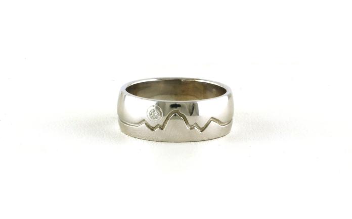 content/products/Estate Piece: Mountain Design Flush-set Diamond Wedding Band in White Gold (0.05cts)