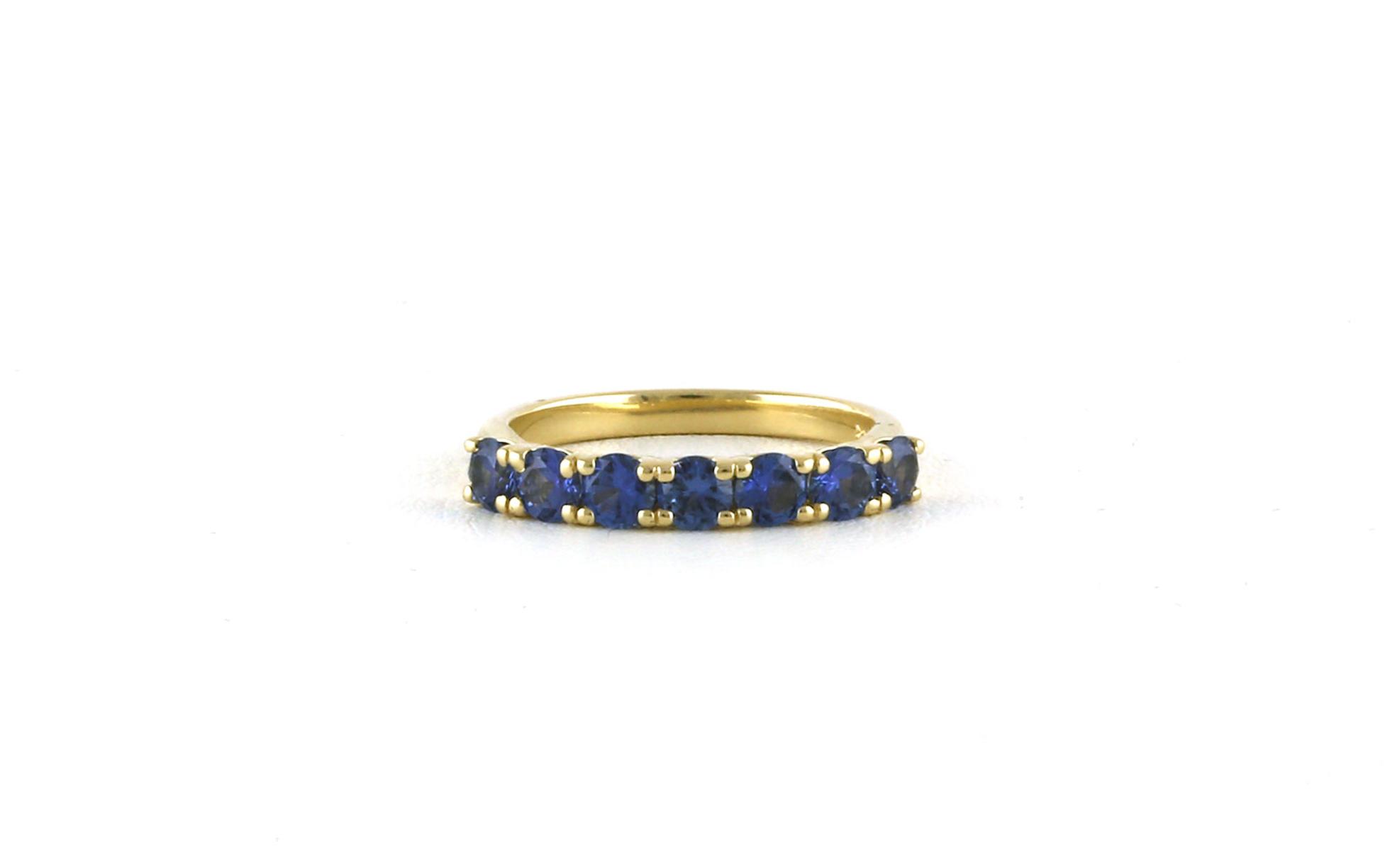 7-Stone Montana Yogo Sapphire Band in Yellow Gold (1.30cts TWT)
