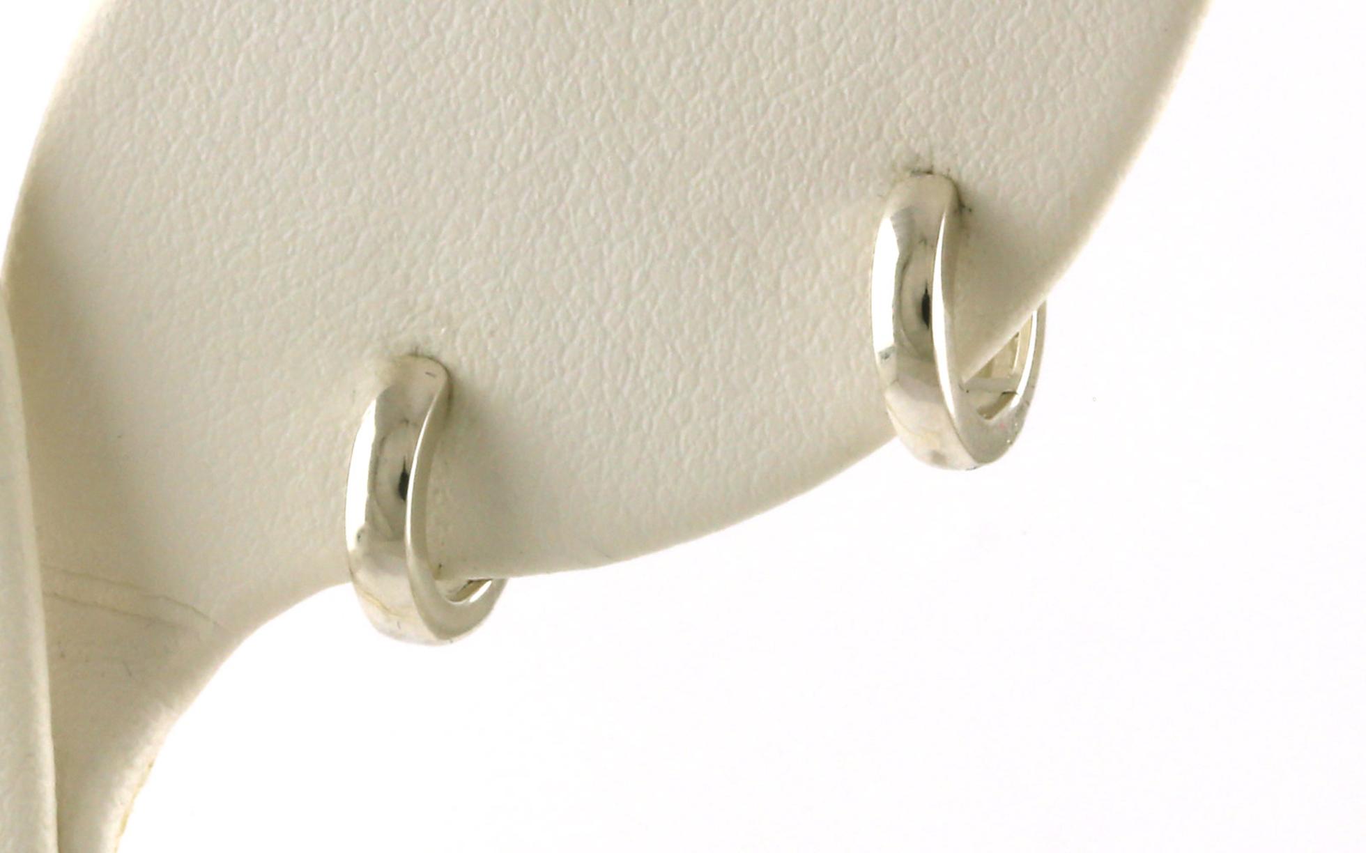 Hollow Huggie-style Hoop Earrings in Sterling Silver