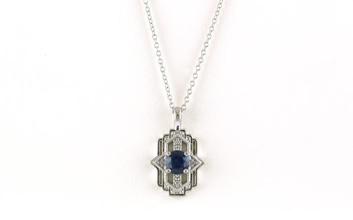 content/products/Art-Deco-style Montana Sapphire and Diamond Necklace in White Gold (1.26cts TWT)