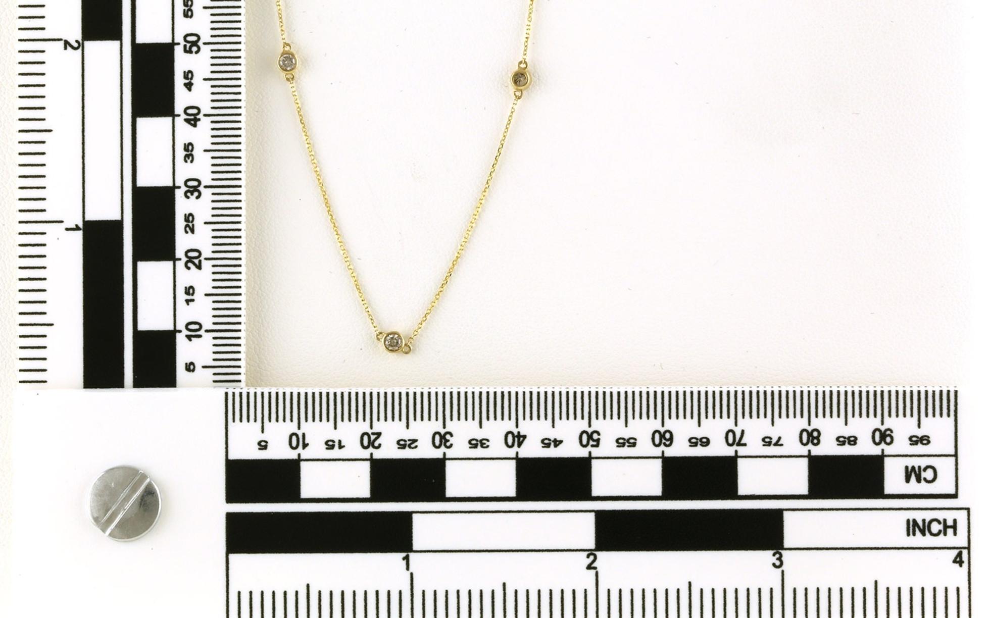 Delicate 10-Stone Bezel-set Diamond Station Necklace in Yellow Gold (0.50cts TWT) scale