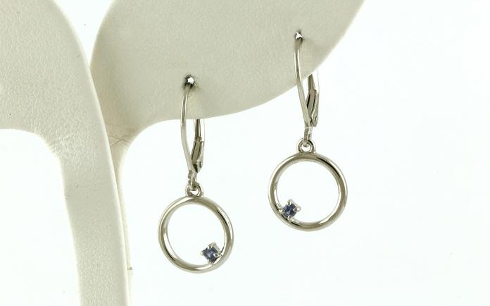content/products/Circle Montana Yogo Sapphire Dangle Leverback Earrings in Sterling Silver (0.08cts TWT)
