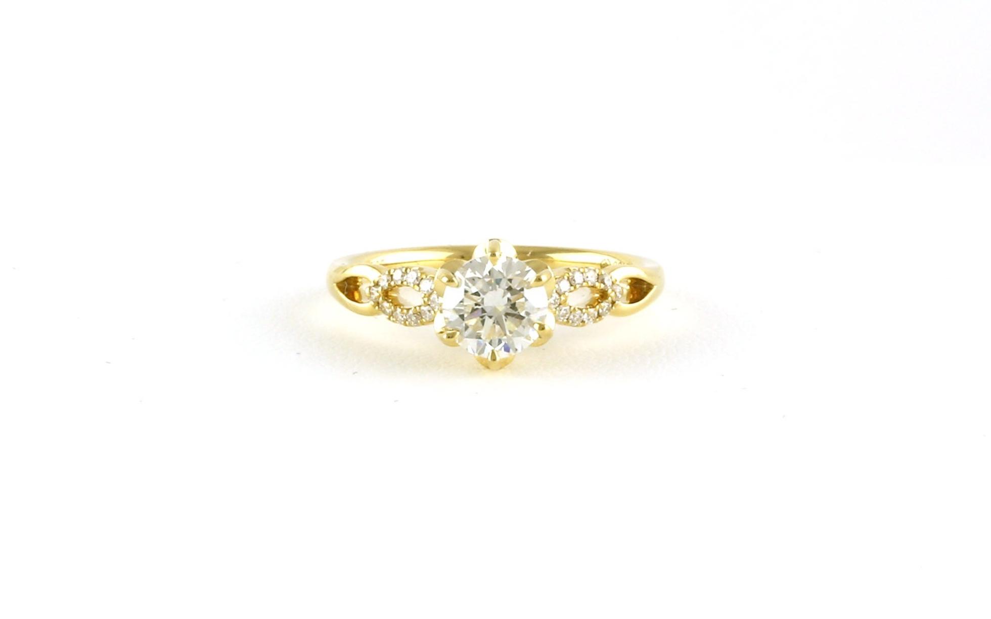 Woven Diamond Engagement Ring with Crown Prong Details in Yellow Gold (1.15cts TWT)