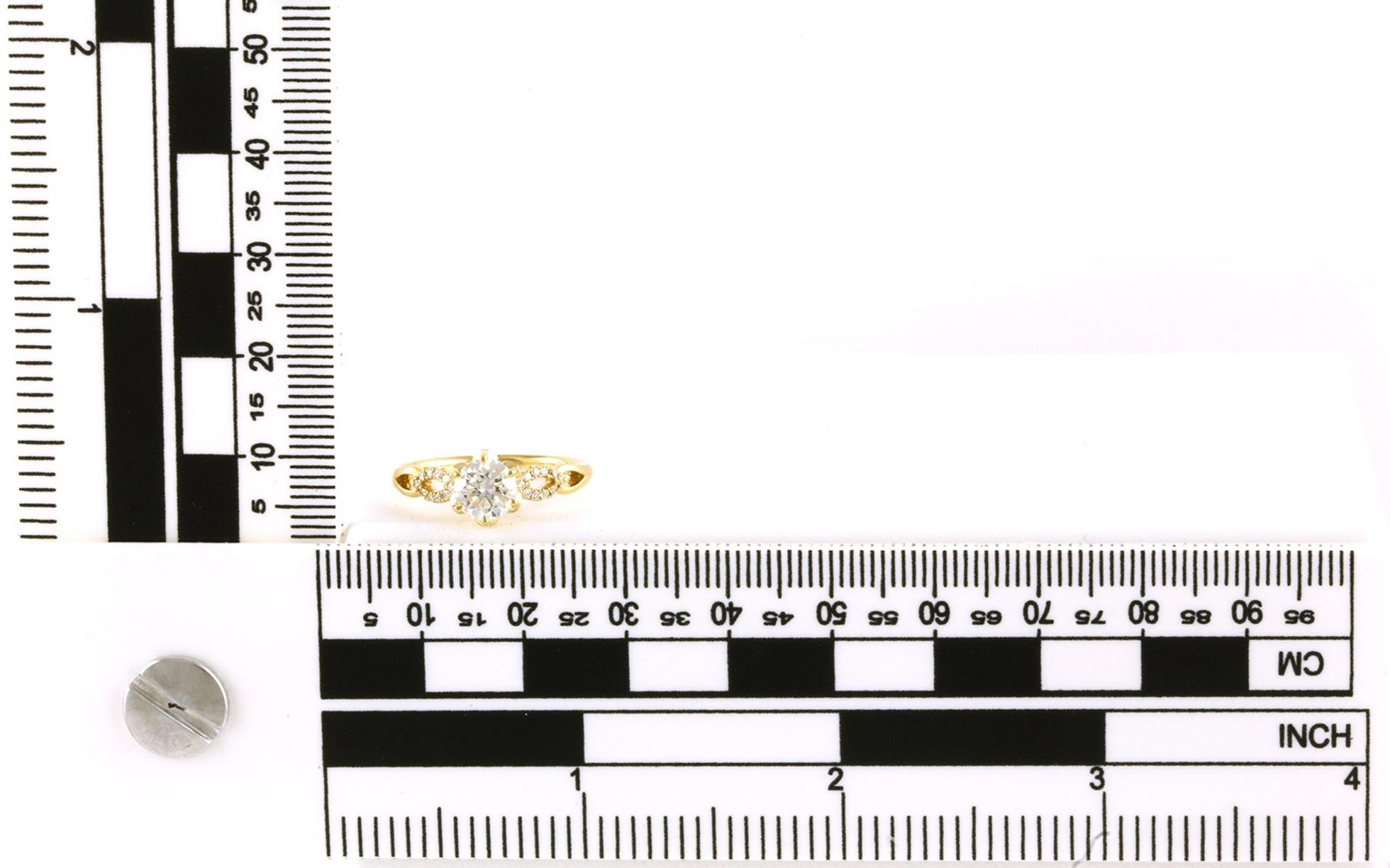 Woven Diamond Engagement Ring with Crown Prong Details in Yellow Gold (1.15cts TWT) scale