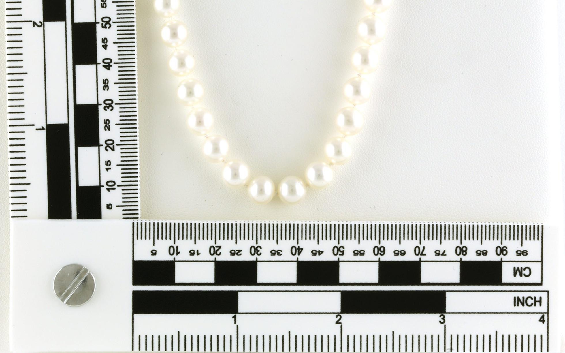 Fresh Water Pearl Necklace with Yellow Gold Clasp (7 - 7.5 mm) scale