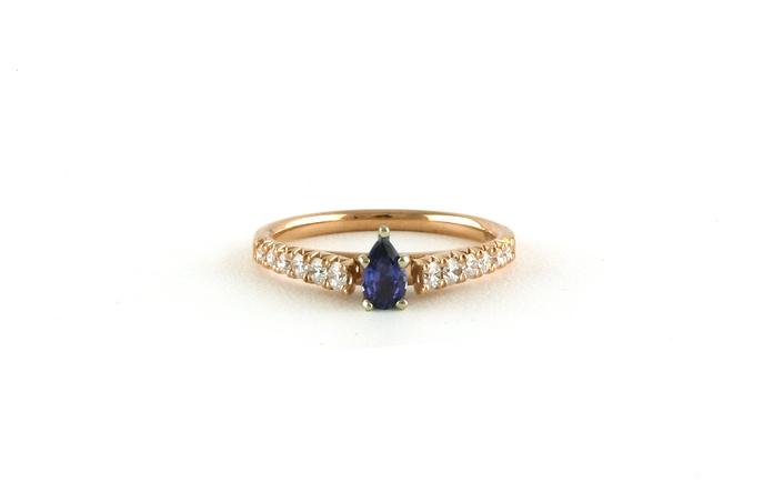 content/products/Pear-cut Huckleberry Sapphire and Pave Diamond Ring in Rose Gold (0.72cts TWT)