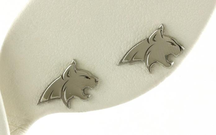 content/products/Small Official Bobcat Stud Earrings in Sterling Silver