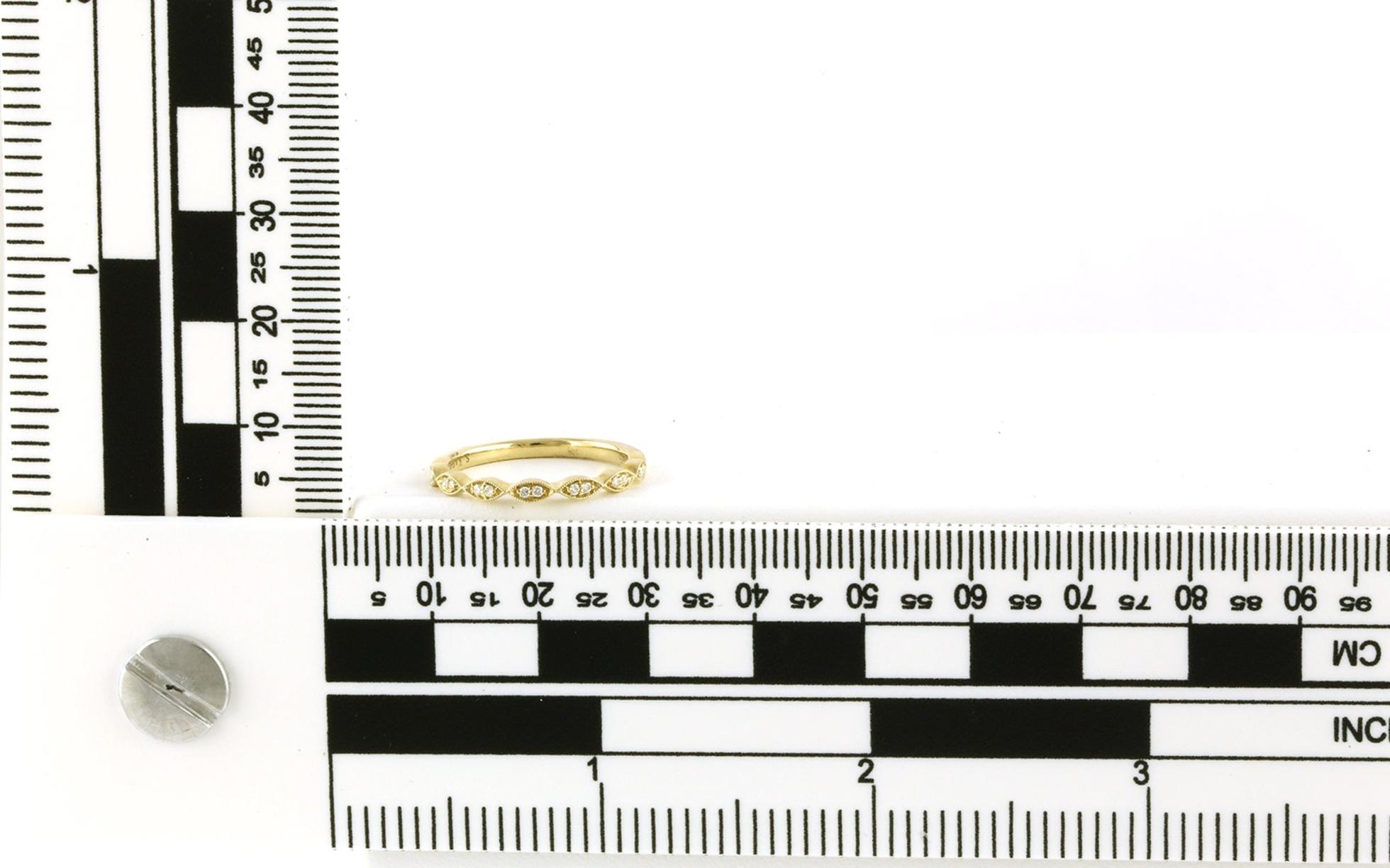 7-Cluster Diamond Band with Milgrain Details in Yellow Gold (0.07cts TWT) scale