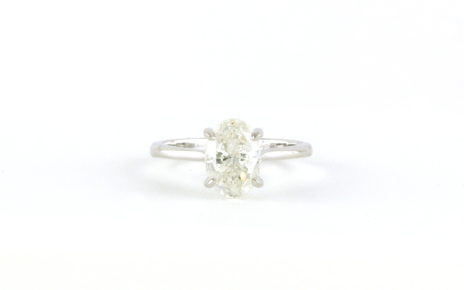 Solitaire-style Oval-cut Diamond Engagement Ring in White Gold (2.51cts)