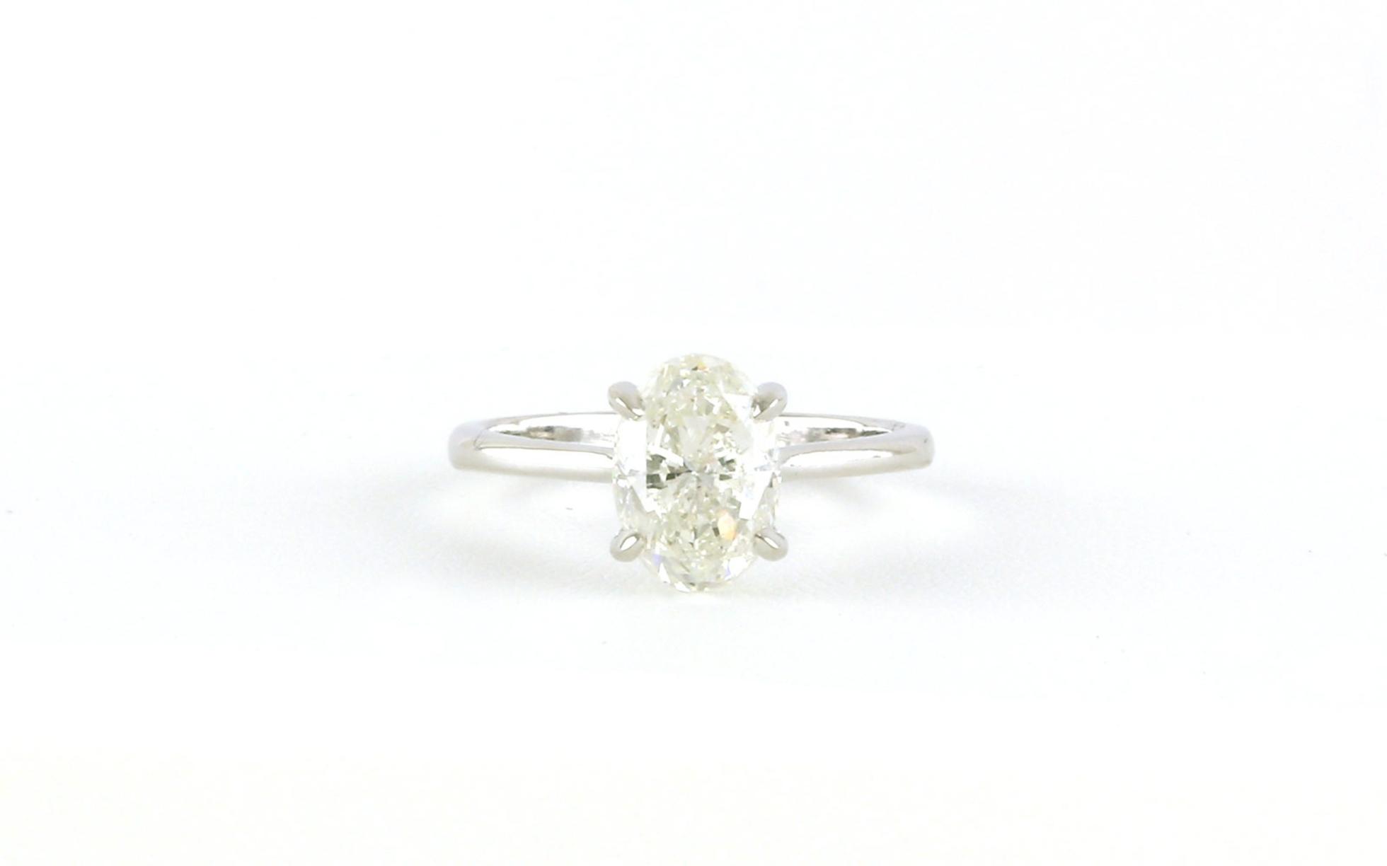 Solitaire-style Oval-cut Diamond Engagement Ring in White Gold (2.51cts)
