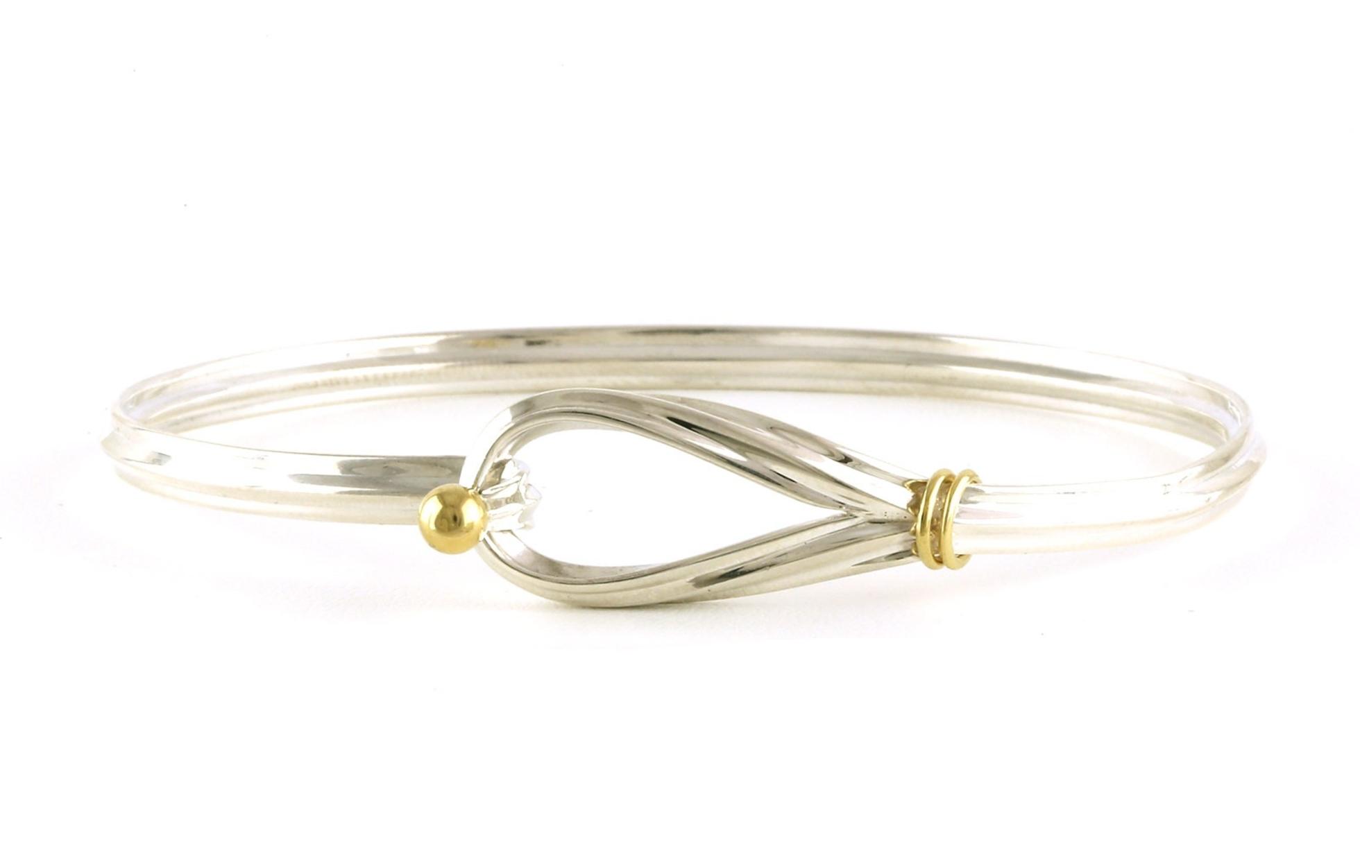 Estate Piece: Tiffany and Co. Hook and Eye Bracelet in Two-tone Yellow Gold and Sterling Silver