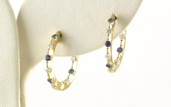 content/products/Inside Outside Alternating Montana Yogo Sapphire and Diamond Hoop Earrings with Milgrain Detail in Yellow Gold (0.50cts TWT)