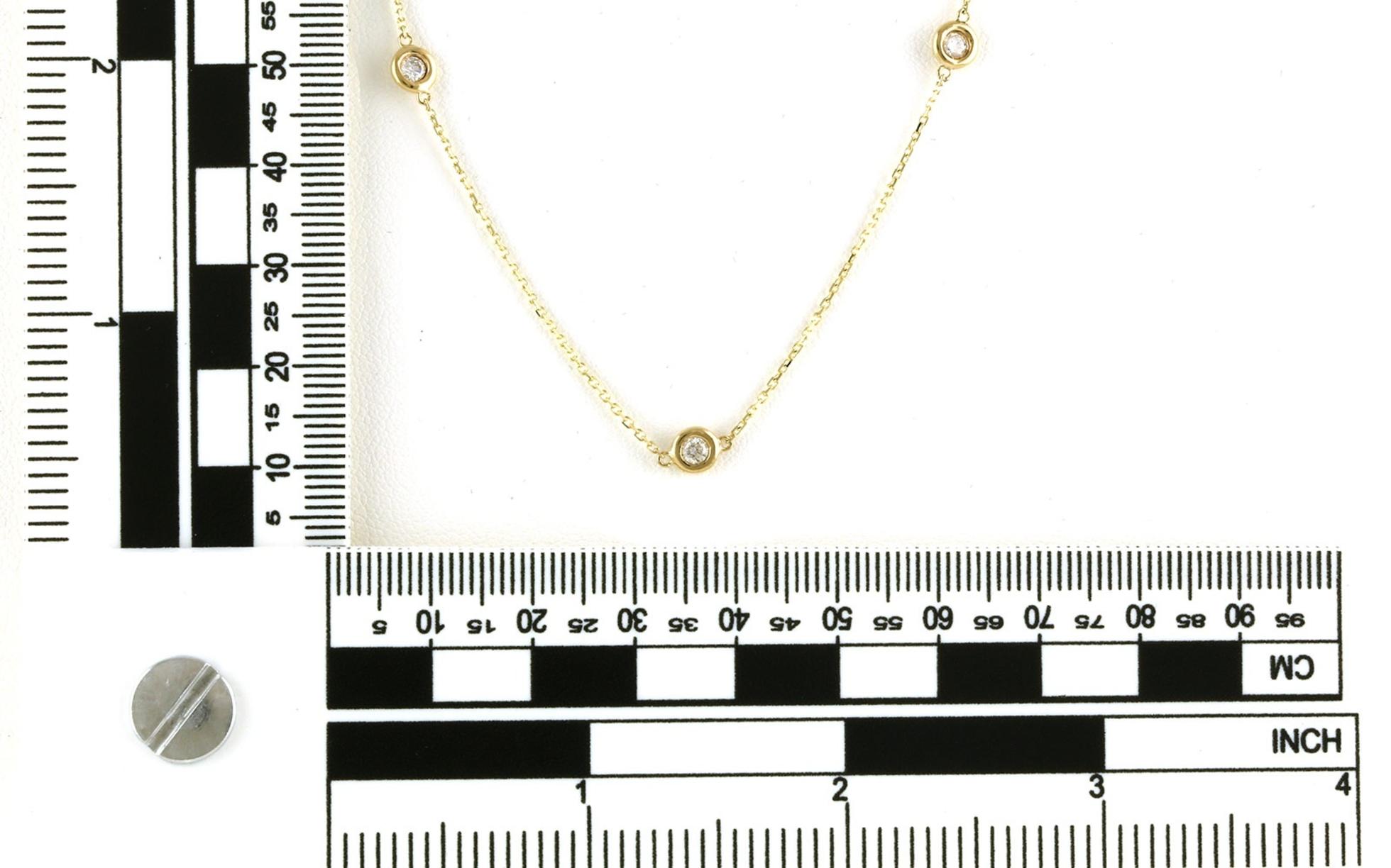 By-the-Yard Bezel-set Diamond Station Necklace in Yellow Gold (0.50cts TWT) scale