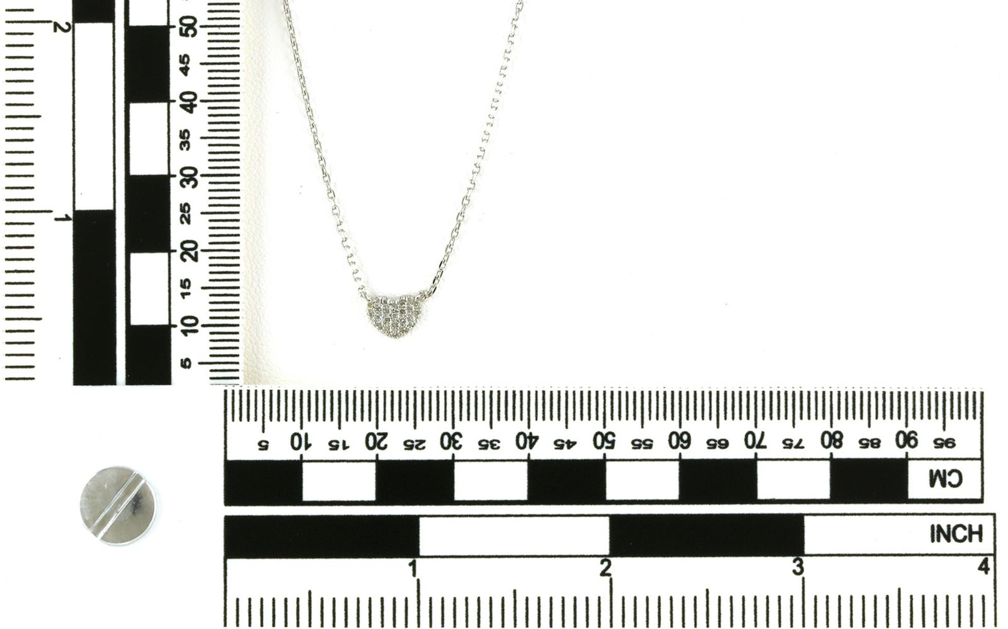 Pave Heart Diamond Necklace on Split Chain in Sterling Silver (0.07cts TWT) scale