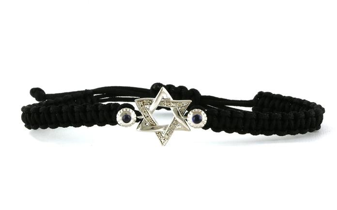 content/products/Star of David Diamond Bracelet in Sterling Silver on Expandable Silk Cord (0.05cts TWT)