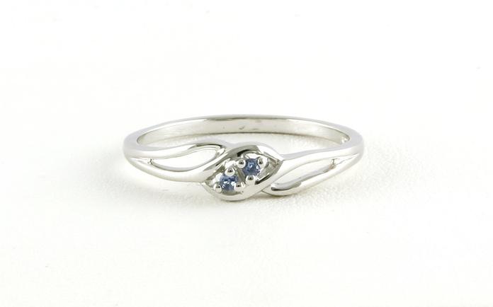 content/products/2-Stone Twist Montana Yogo Sapphire Ring in Sterling Silver (0.04cts TWT)
