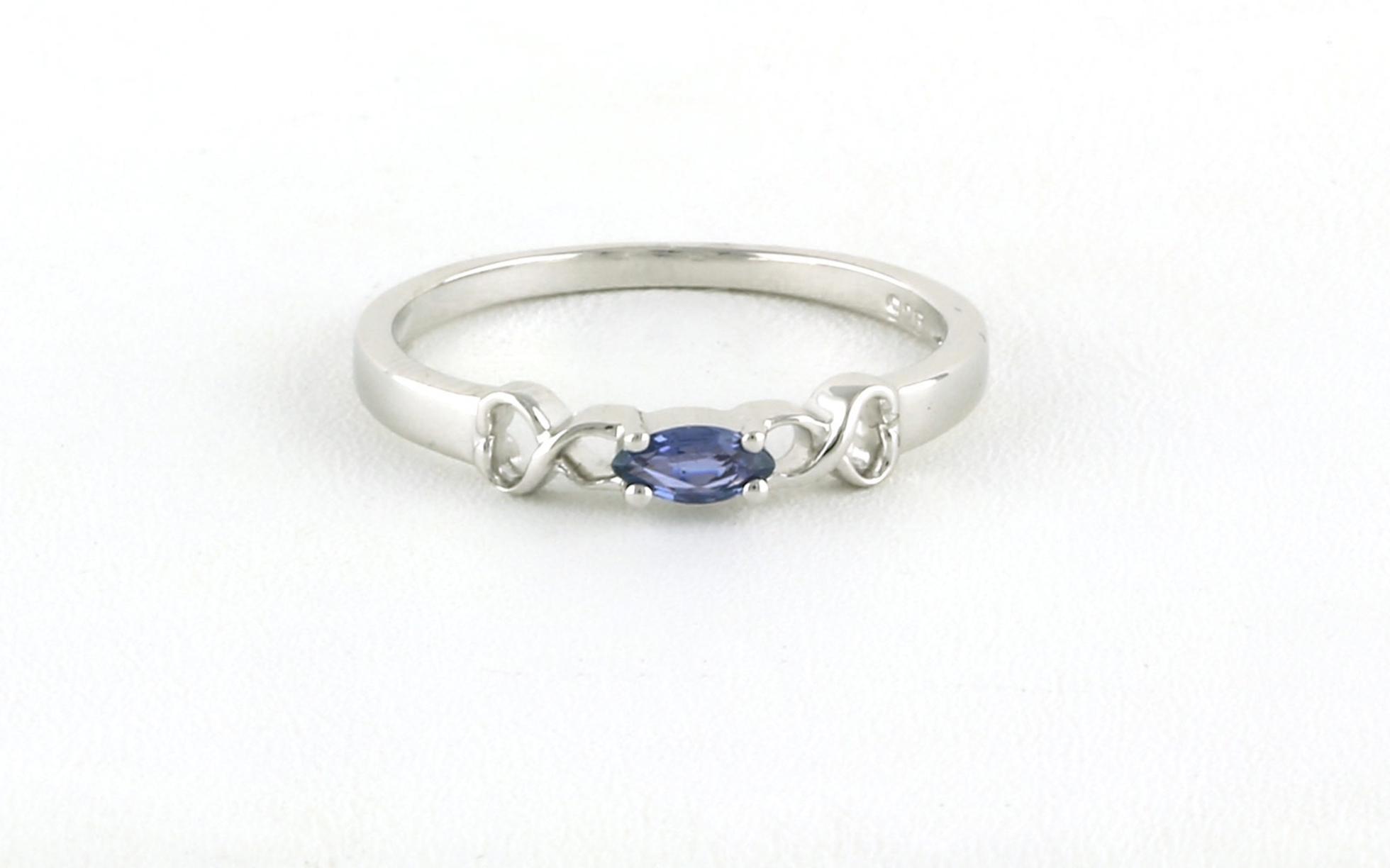 Loops Marquise-cut Montana Yogo Sapphire Ring in Sterling Silver (0.15cts)