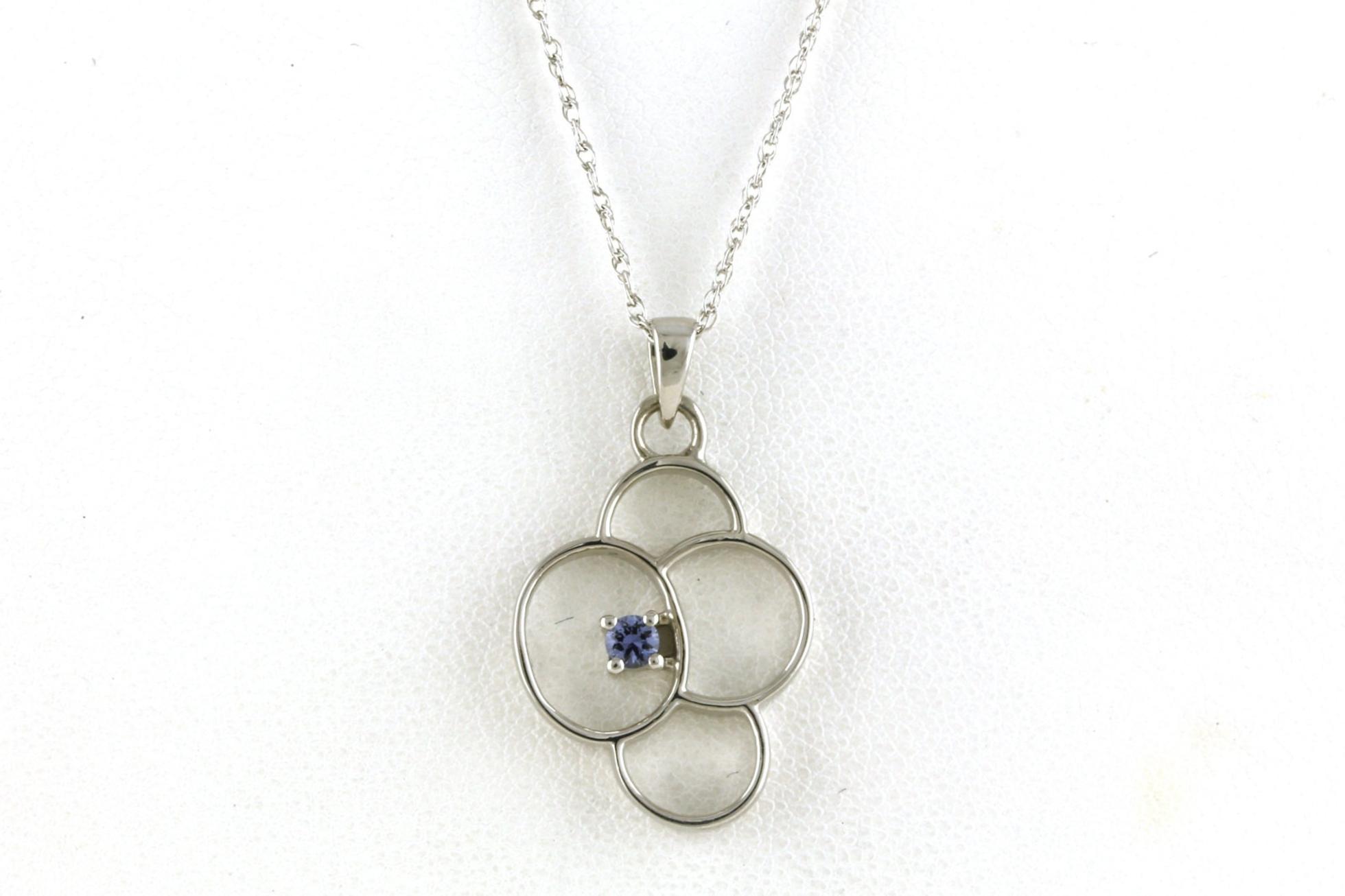 Bubbles Montana Yogo Sapphire Necklace in Sterling Silver (0.10cts TWT)
