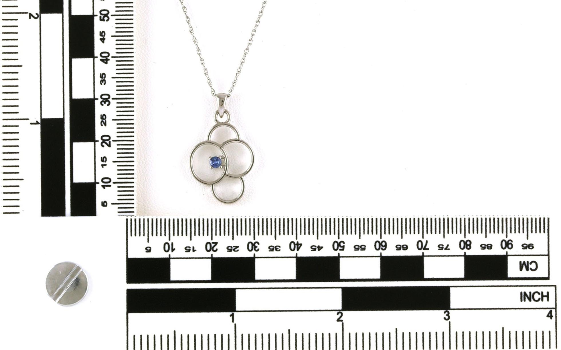 Bubbles Montana Yogo Sapphire Necklace in Sterling Silver (0.10cts TWT) scale