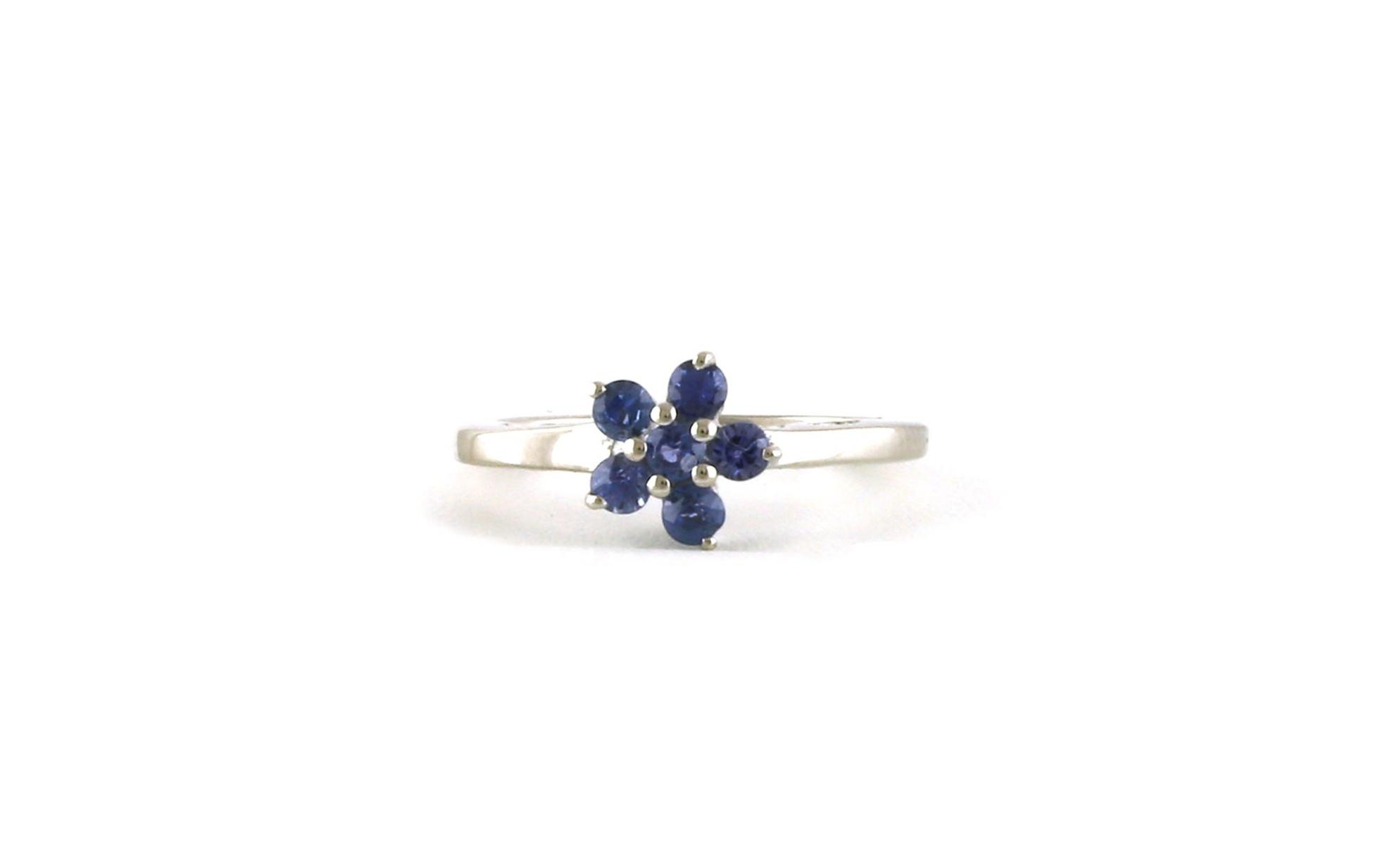 6-Stone Flower Cluster Montana Yogo Sapphire Ring in Sterling Silver (0.41cts TWT)