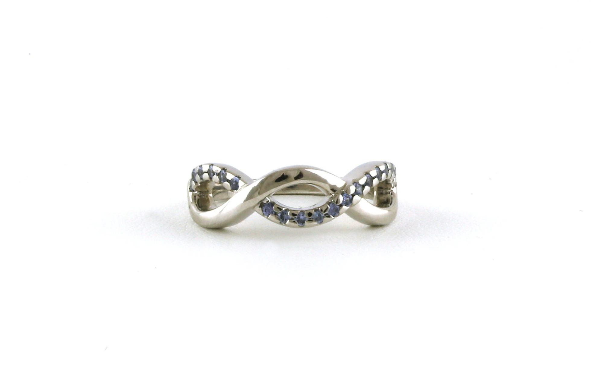 Woven Infinity Montana Yogo Sapphire Ring in Sterling Silver (0.27cts TWT)