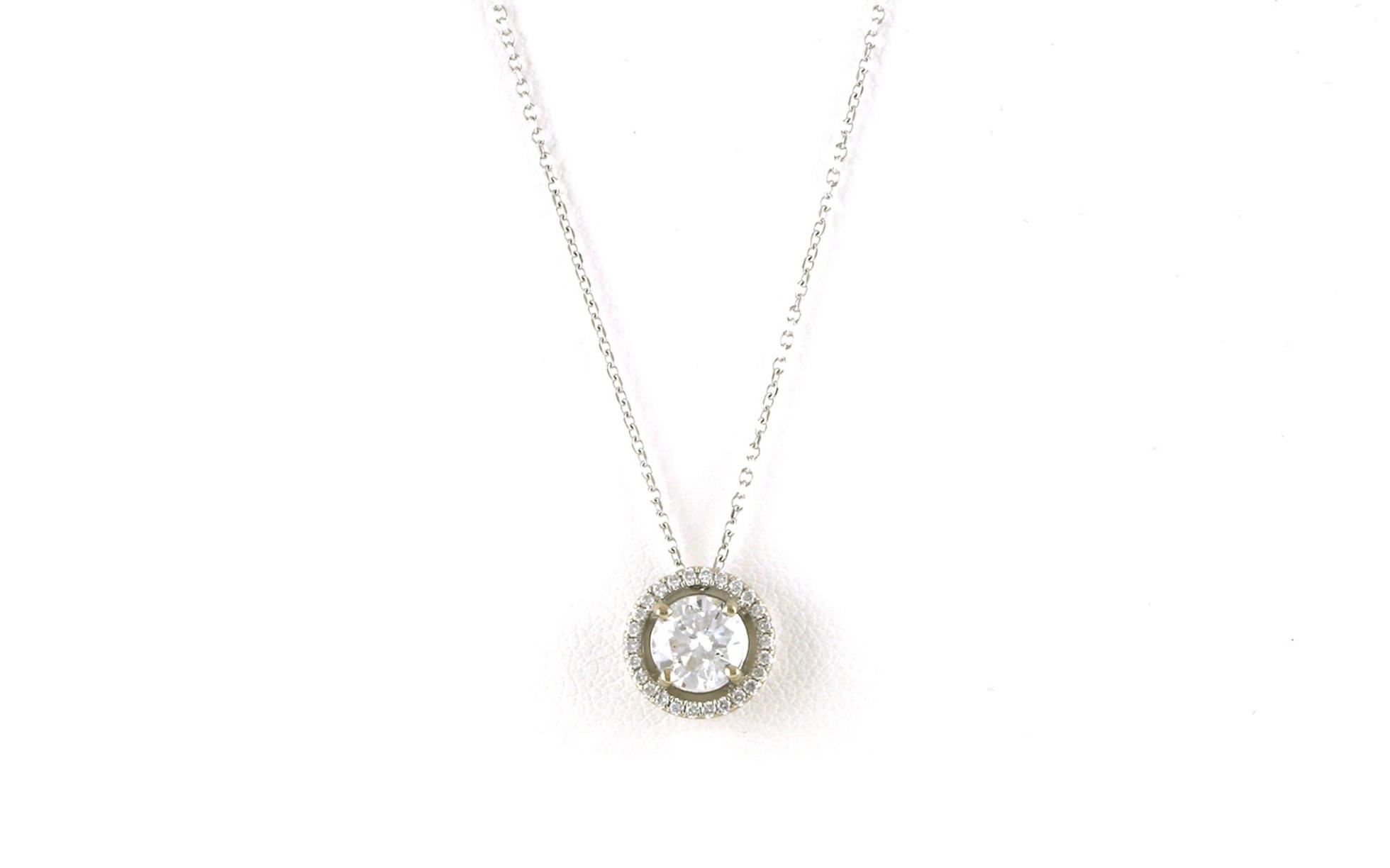Halo-style Diamond Necklace in White Gold (0.94cts)