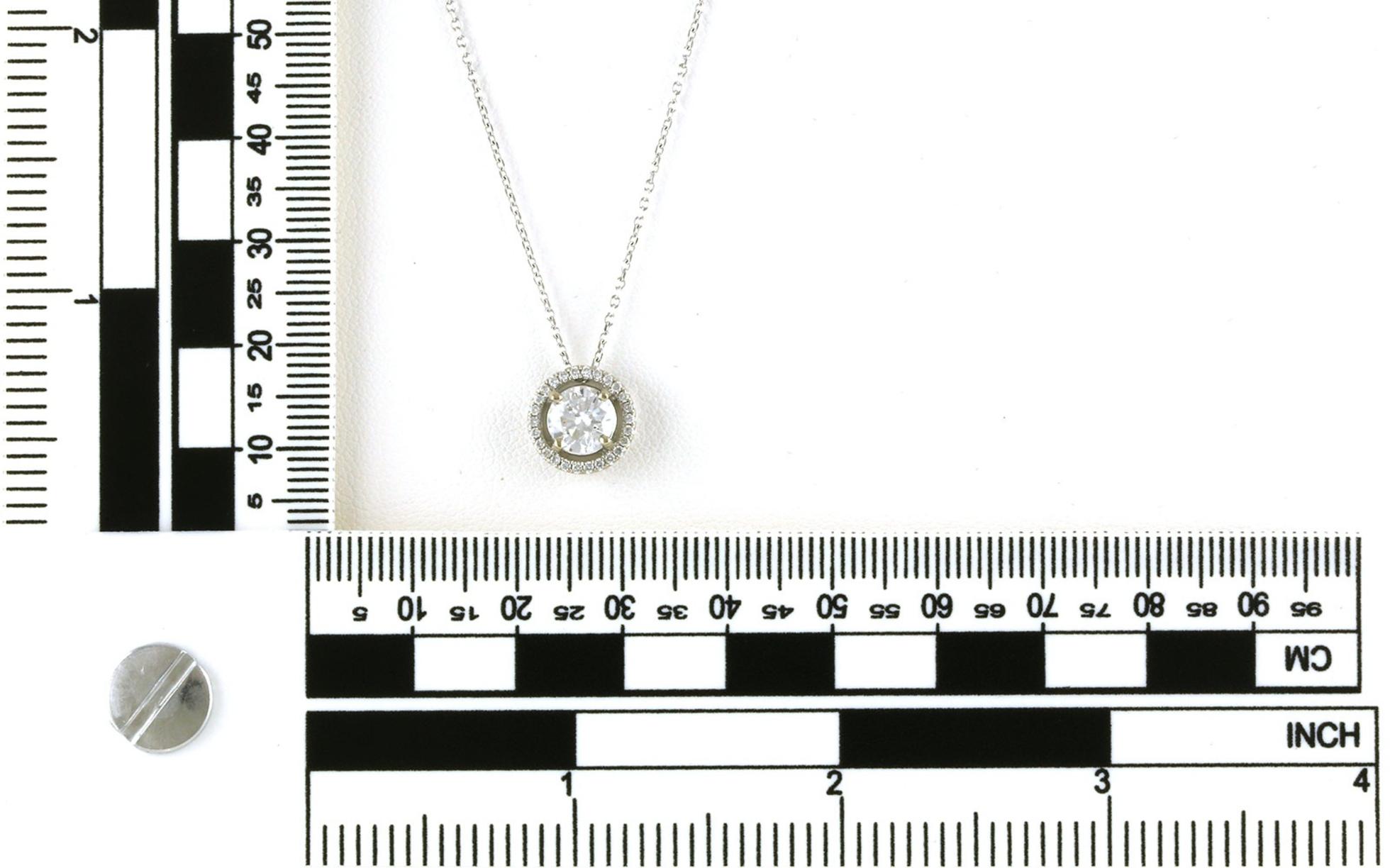 Halo-style Diamond Necklace in White Gold (0.94cts) scale
