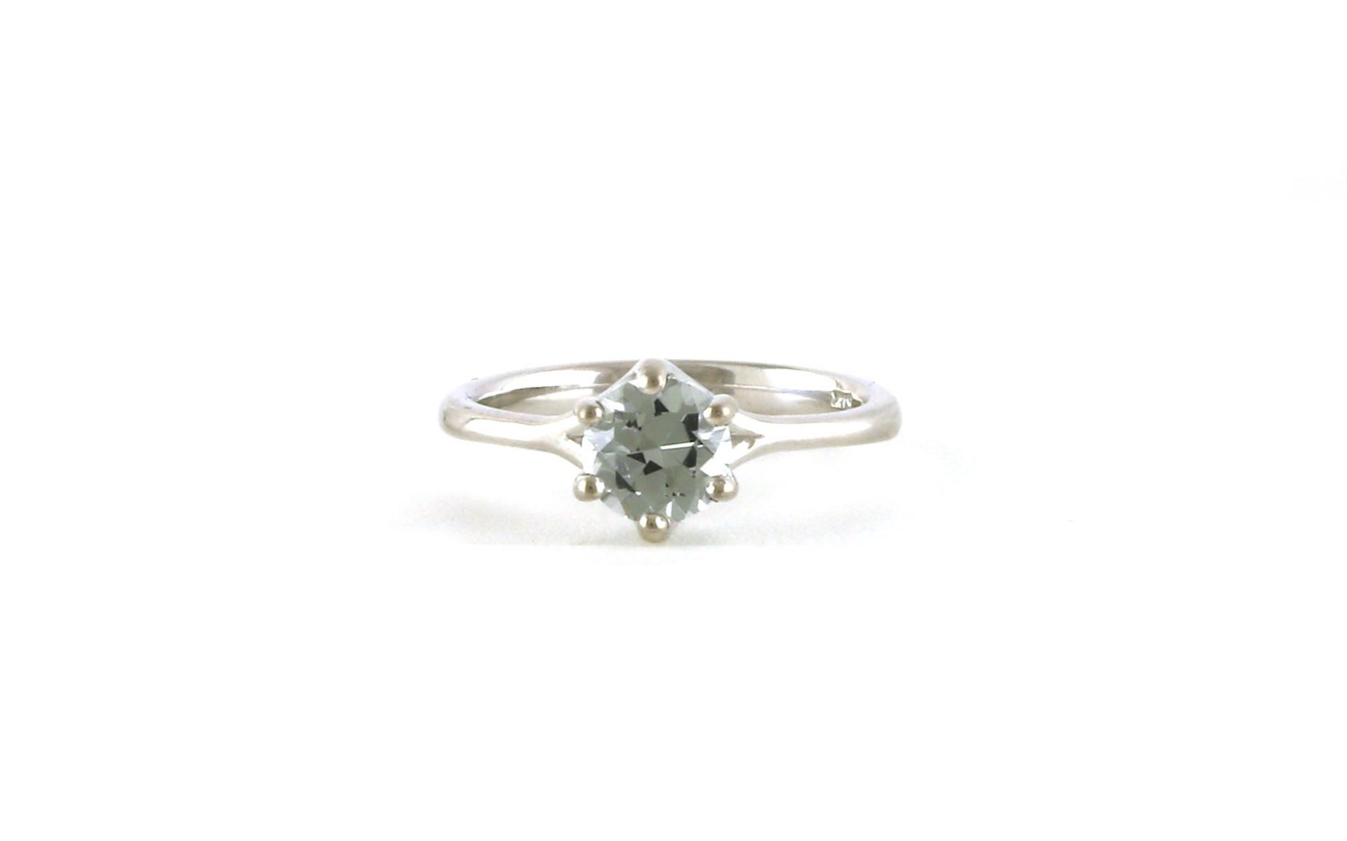 6-Prong Solitaire-style Pale Grey Montana Sapphire Ring in Platinum (1.11cts)