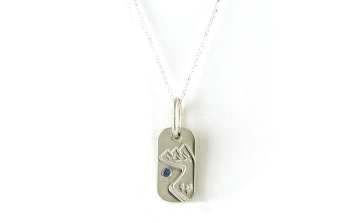 content/products/Dog Tag Mountain Montana Yogo Sapphire Necklace in Sterling Silver (0.03cts TWT)
